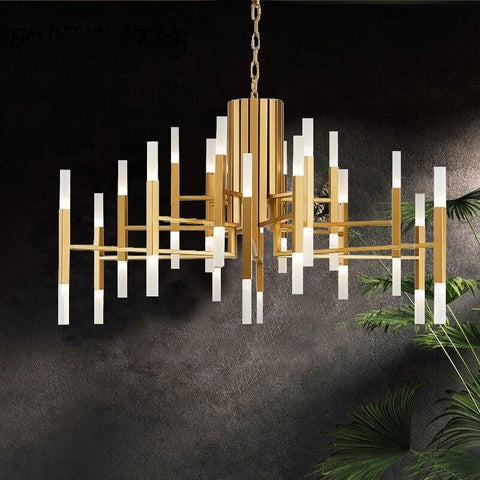 Nordic Creative Vertical Strip LED Chandelier - Galastellar Nordic Creative Vertical Strip LED Chandelier - Galastellar