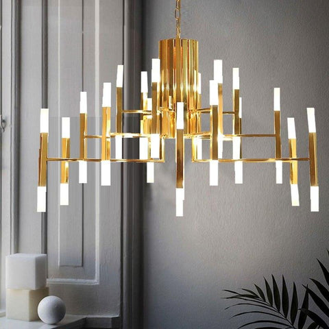 Nordic Creative Vertical Strip LED Chandelier - Galastellar Nordic Creative Vertical Strip LED Chandelier - Galastellar