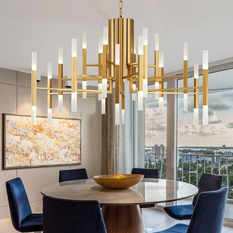 Nordic Creative Vertical Strip LED Chandelier - Galastellar Nordic Creative Vertical Strip LED Chandelier - Galastellar