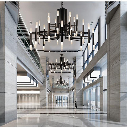 Nordic Creative Vertical Strip LED Chandelier - Galastellar Nordic Creative Vertical Strip LED Chandelier - Galastellar