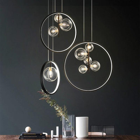 Nordic Glass Bubble Circular Pendant Lamps - Galastellar Nordic Glass Bubble Circular Pendant Lamps - Galastellar