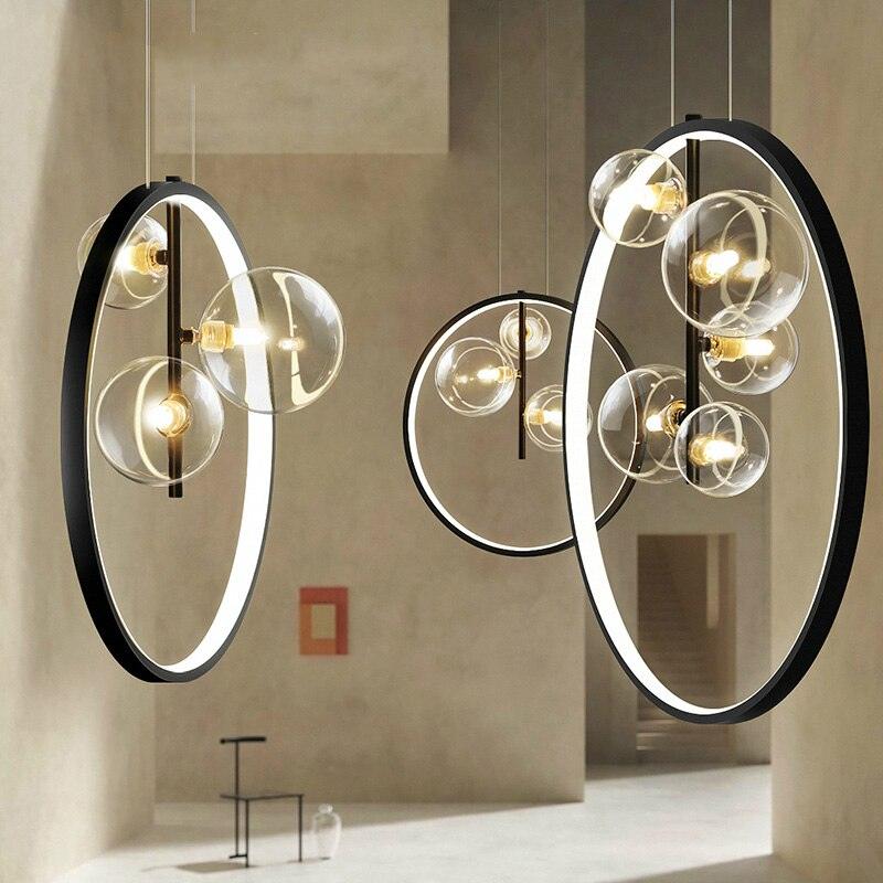 Nordic Glass Bubble Circular Pendant Lamps - Galastellar