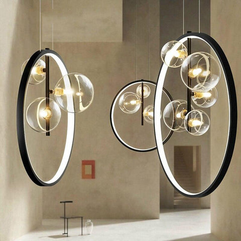 Nordic Glass Bubble Circular Pendant Lamps - Galastellar Nordic Glass Bubble Circular Pendant Lamps - Galastellar