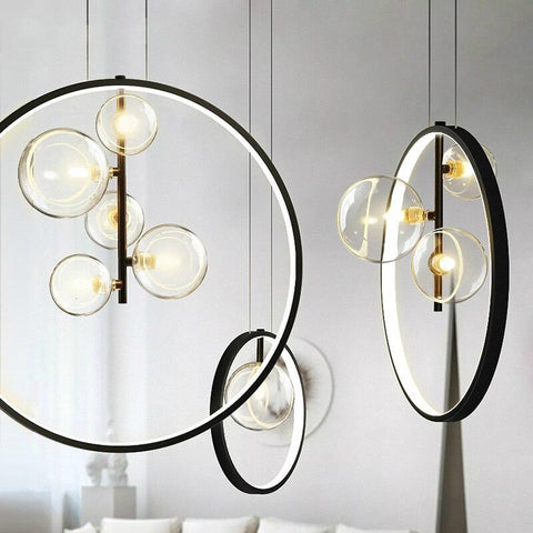 Nordic Glass Bubble Circular Pendant Lamps - Galastellar Nordic Glass Bubble Circular Pendant Lamps - Galastellar