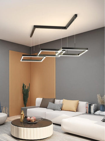 Nordic LED Black Square Chandelier - Galastellar