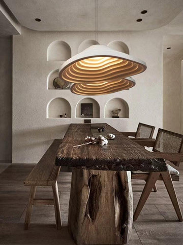 Nordic LED White Terraced Fields Chandelier - Galastellar Nordic LED White Terraced Fields Chandelier - Galastellar