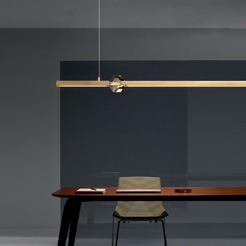 Nordic Long Strip Crystal LED Pendant Lamp - Galastellar