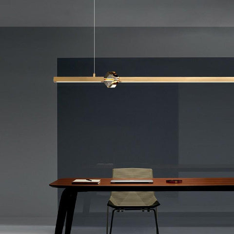 Nordic Long Strip Crystal LED Pendant Lamp - Galastellar Nordic Long Strip Crystal LED Pendant Lamp - Galastellar