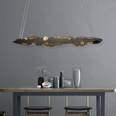Nordic Minimalist Bar Wrought Iron Crystal Chandelier - Galastellar
