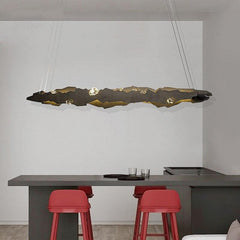 Nordic Minimalist Bar Wrought Iron Crystal Chandelier - Galastellar