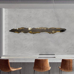 Nordic Minimalist Bar Wrought Iron Crystal Chandelier - Galastellar