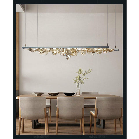 Nordic Rectangular Stainless Steel LED Chandelier - Galastellar Nordic Rectangular Stainless Steel LED Chandelier - Galastellar