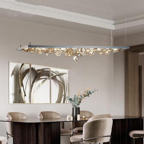 Nordic Rectangular Stainless Steel LED Chandelier - Galastellar Nordic Rectangular Stainless Steel LED Chandelier - Galastellar