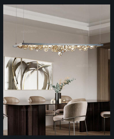 Nordic Rectangular Stainless Steel LED Chandelier - Galastellar Nordic Rectangular Stainless Steel LED Chandelier - Galastellar