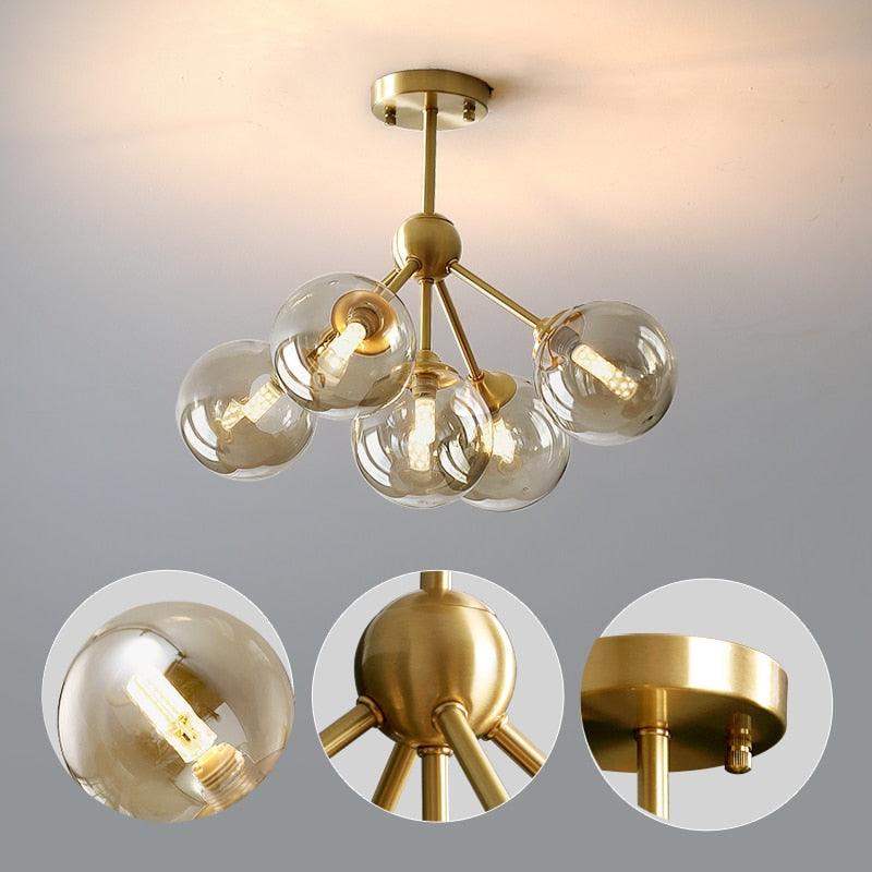 Nordic Simplicity Copper Ceiling Chandelier - Galastellar