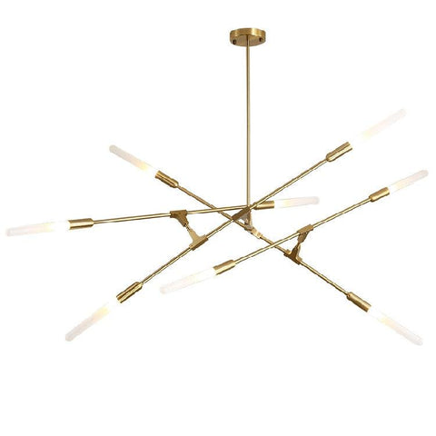Postmodern LED Golden Iron Linear Chandelier - Galastellar Postmodern LED Golden Iron Linear Chandelier - Galastellar