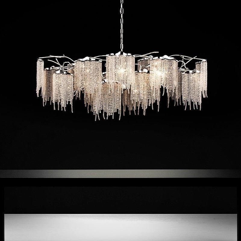 Postmodern Luxury Crystal Stainless Steel Chandelier - Galastellar