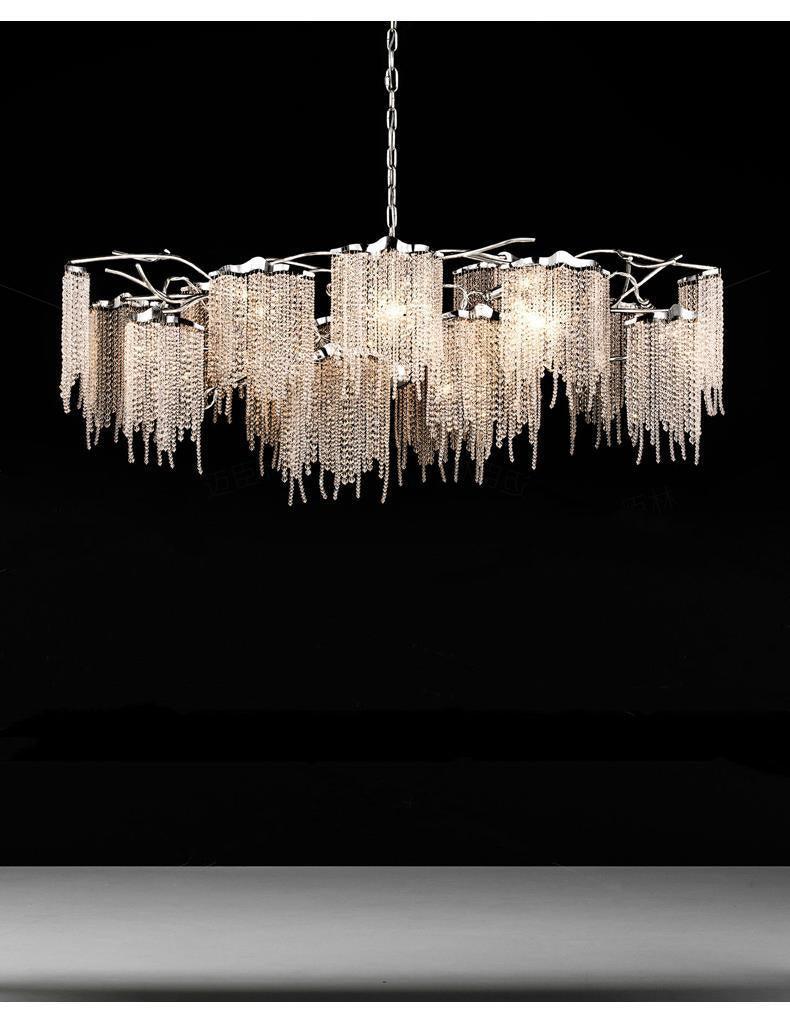 Postmodern Luxury Crystal Stainless Steel Chandelier - Galastellar