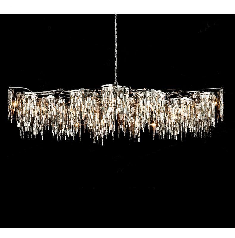 Postmodern Luxury Crystal Stainless Steel Chandelier - Galastellar