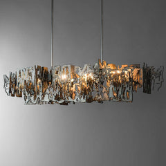 Postmodern Minimalist Metal Fragment Art Chandelier - Galastellar
