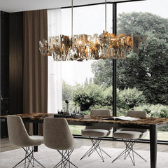 Postmodern Minimalist Metal Fragment Art Chandelier - Galastellar