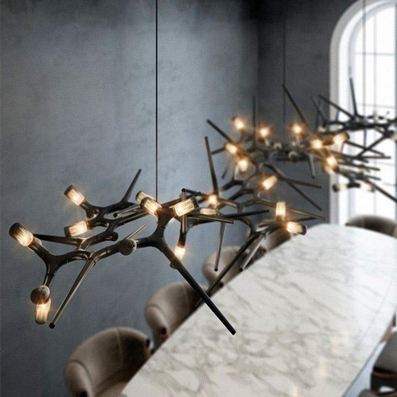 Postmodern Retro Black Chandelier - Galastellar