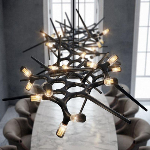 Postmodern Retro Black Chandelier - Galastellar Postmodern Retro Black Chandelier - Galastellar