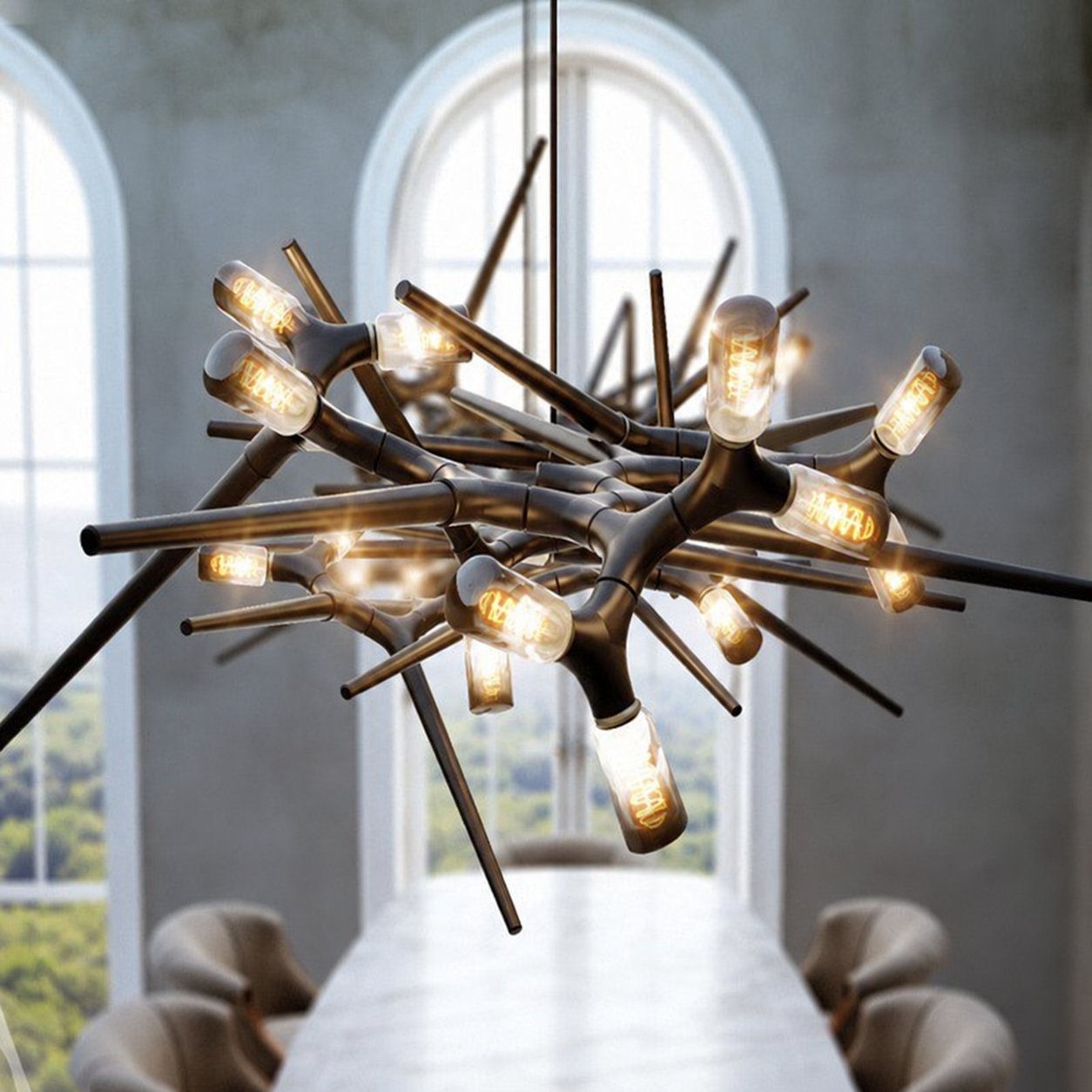 Postmodern Retro Black Chandelier - Galastellar