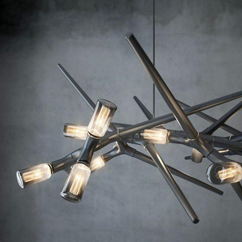 Postmodern Retro Black Chandelier - Galastellar Postmodern Retro Black Chandelier - Galastellar