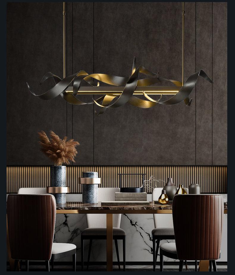 Postmodern Simple LED Black Chandelier - Galastellar