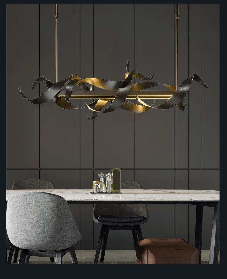 Postmodern Simple LED Black Chandelier - Galastellar