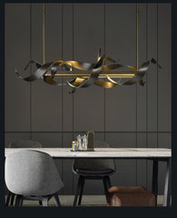 Postmodern Simple LED Black Chandelier - Galastellar