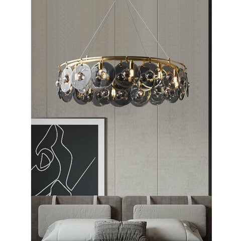Round Copper Crystal Villa Chandelier - Galastellar Round Copper Crystal Villa Chandelier - Galastellar