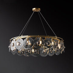 Round Copper Crystal Villa Chandelier - Galastellar