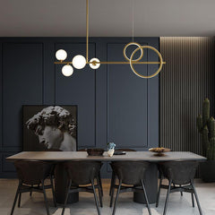 Simple Copper Creative Decorative Glass Ball Pendant Lamp - Galastellar