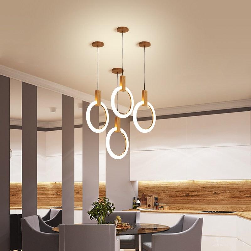 Simple LED Wooden Decor Hanging Lights - Galastellar