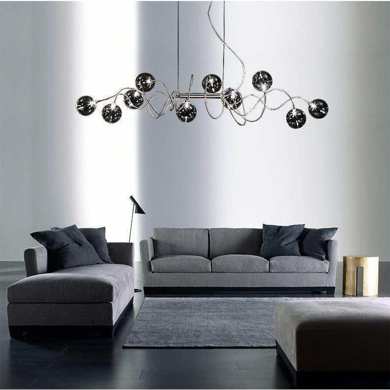 Gray Glass Chandelier