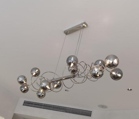 Smoky Gray Glass Chandelier - Galastellar Smoky Gray Glass Chandelier - Galastellar