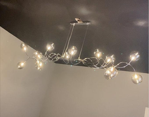 Smoky Gray Glass Chandelier - Galastellar Smoky Gray Glass Chandelier - Galastellar