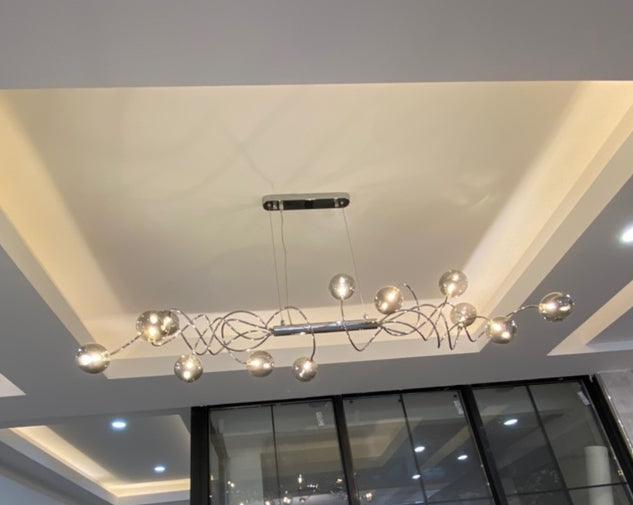 Smoky Gray Glass Chandelier - Galastellar