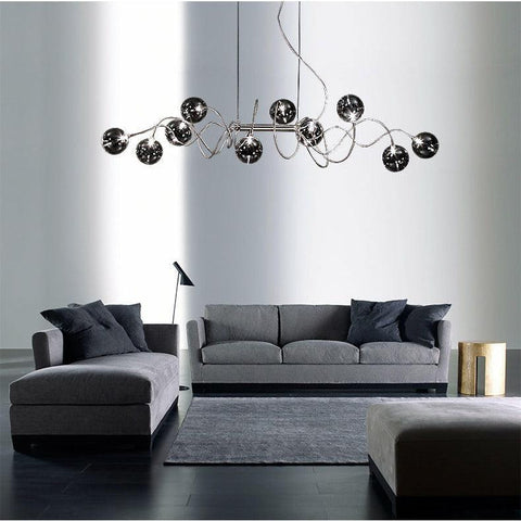 Smoky Gray Glass Chandelier - Galastellar Smoky Gray Glass Chandelier - Galastellar