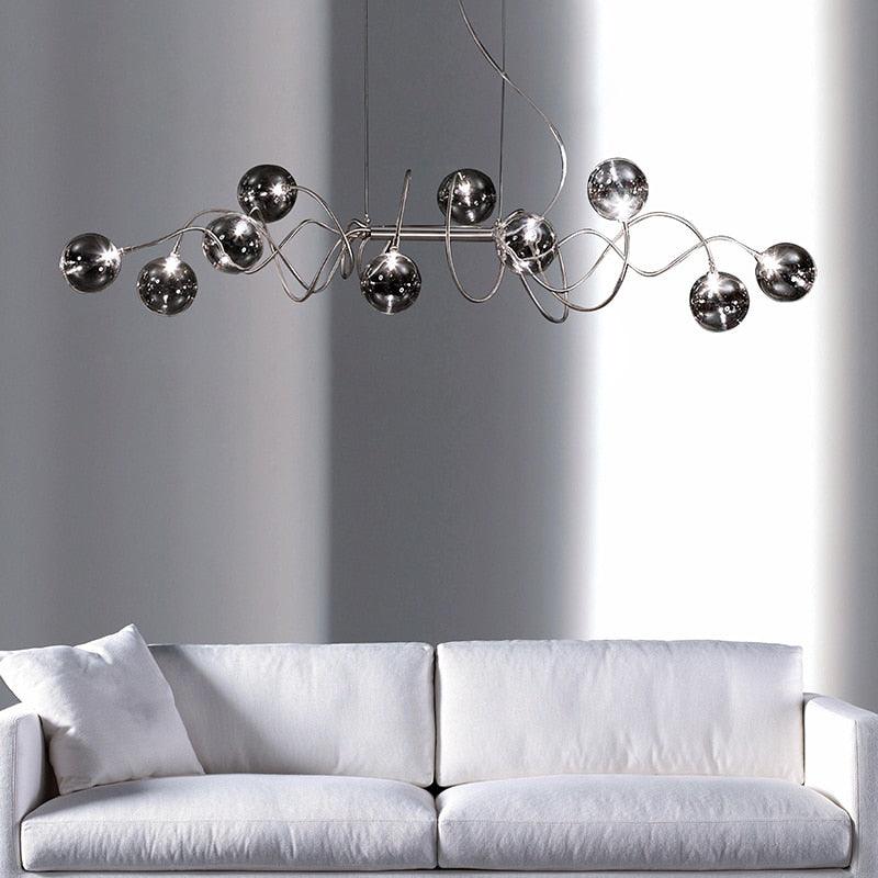 Smoky Gray Glass Chandelier - Galastellar