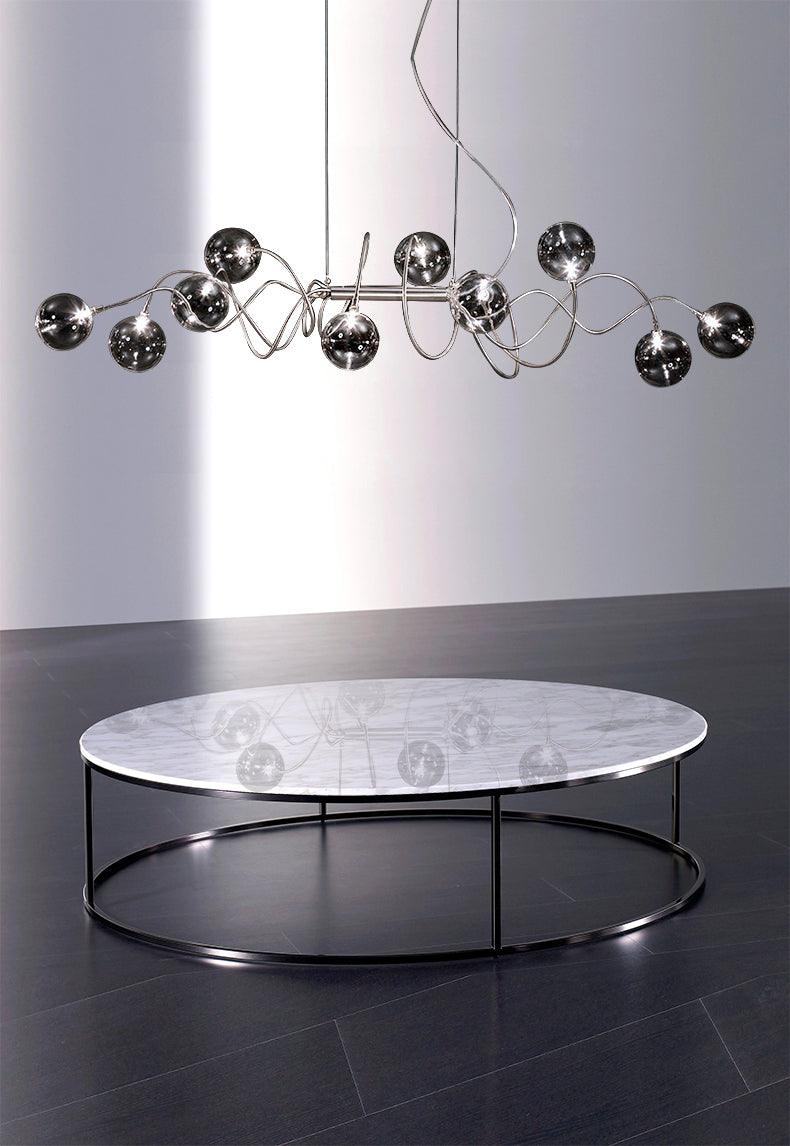 Smoky Gray Glass Chandelier - Galastellar