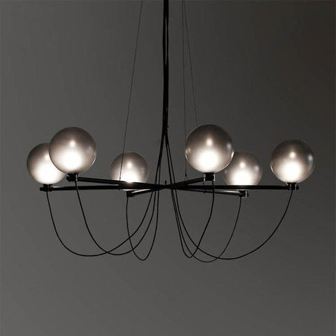 Smoky Villa Gray Glass Chandelier - Galastellar Smoky Villa Gray Glass Chandelier - Galastellar