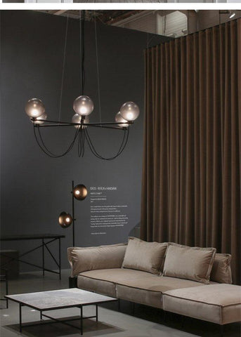 Smoky Villa Gray Glass Chandelier - Galastellar Smoky Villa Gray Glass Chandelier - Galastellar
