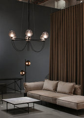 Smoky Villa Gray Glass Chandelier - Galastellar