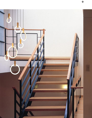 Wooden Acrylic Ring Chandelier - Galastellar Wooden Acrylic Ring Chandelier - Galastellar