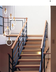 Wooden Acrylic Ring Chandelier - Galastellar