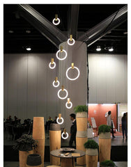Wooden Acrylic Ring Chandelier - Galastellar