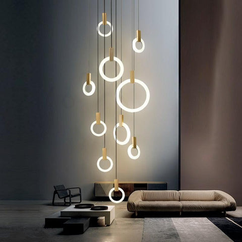 Wooden Acrylic Ring Chandelier - Galastellar Wooden Acrylic Ring Chandelier - Galastellar